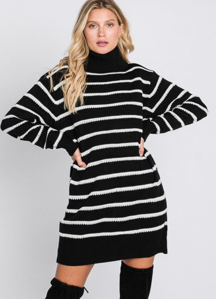 striped sweater dress